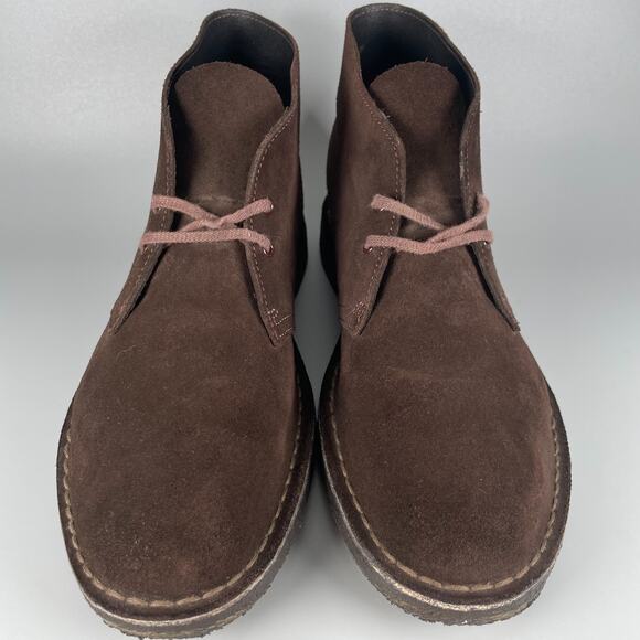 Clarks Men\'s Size 10 M Brown Suede Chukka Ankle Boots Lace Up Casual Walking GUC main image 8